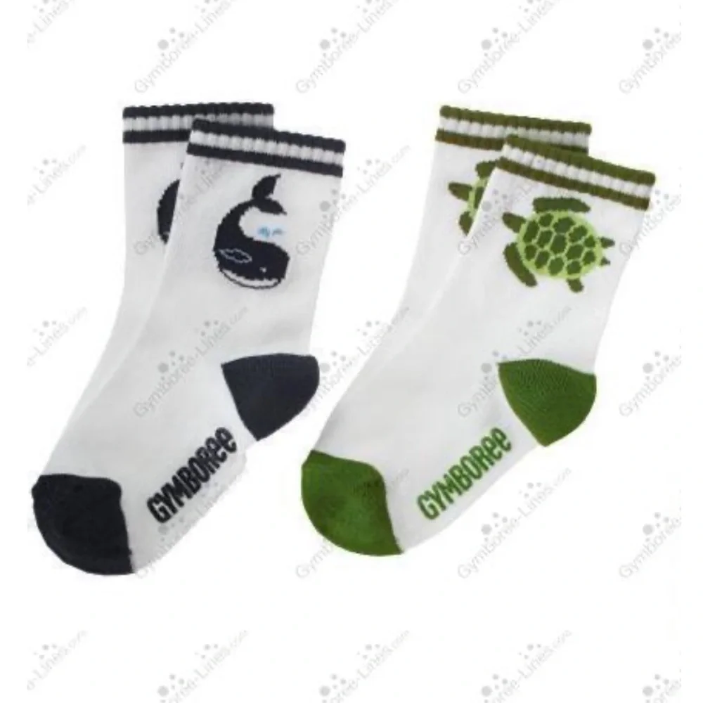 NWT Gymboree Shark Reef Turtle Whale Socks 2 pair Size 2-3 years shoe si…